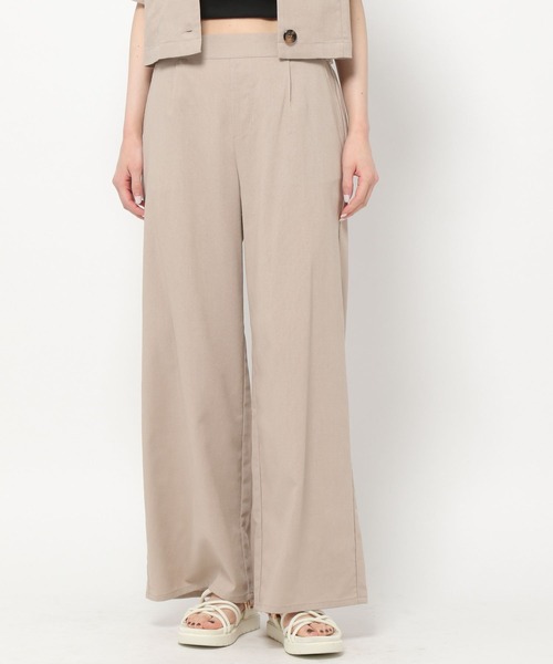 mysty woman（ミスティウーマン）の「ショートシャツ×ワイドパンツセット 273810（セットアップ・レディース・ダークブラウン/ベージュ・FREE）」の15枚目の写真