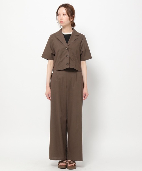 mysty woman（ミスティウーマン）の「ショートシャツ×ワイドパンツセット 273810（セットアップ・レディース・ダークブラウン/ベージュ・FREE）」の16枚目の写真