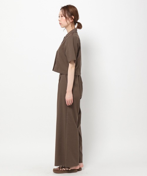 mysty woman（ミスティウーマン）の「ショートシャツ×ワイドパンツセット 273810（セットアップ・レディース・ダークブラウン/ベージュ・FREE）」の17枚目の写真