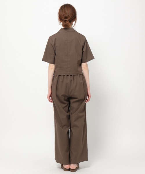 mysty woman（ミスティウーマン）の「ショートシャツ×ワイドパンツセット 273810（セットアップ・レディース・ダークブラウン/ベージュ・FREE）」の18枚目の写真