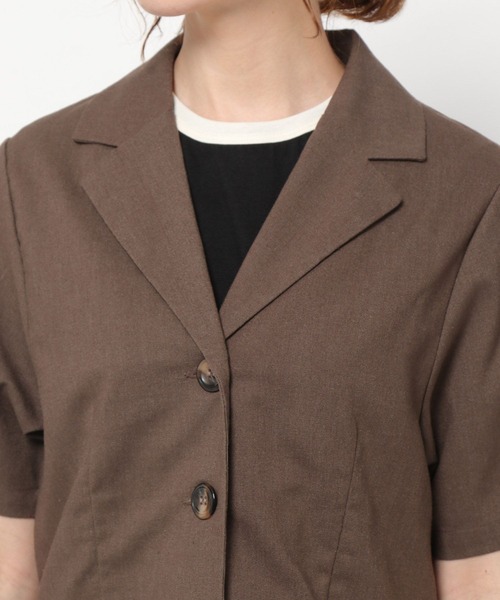 mysty woman（ミスティウーマン）の「ショートシャツ×ワイドパンツセット 273810（セットアップ・レディース・ダークブラウン/ベージュ・FREE）」の19枚目の写真