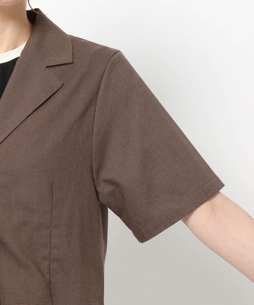 mysty woman（ミスティウーマン）の「ショートシャツ×ワイドパンツセット 273810（セットアップ・レディース・ダークブラウン/ベージュ・FREE）」の20枚目の写真