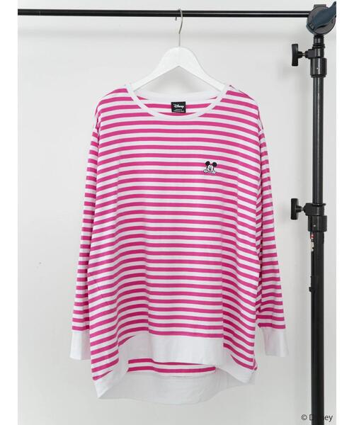 Disney（ディズニー）の「刺繍ボーダーカットプルオーバー/Mickey（Tシャツ/カットソー・レディース・ピンク/グリーン/ネイビー・FREE）」の18枚目の写真