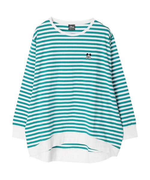 Disney（ディズニー）の「刺繍ボーダーカットプルオーバー/Mickey（Tシャツ/カットソー・レディース・ピンク/グリーン/ネイビー・FREE）」の5枚目の写真