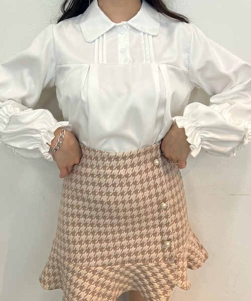 titty&Co. PETIT by poyo(ティティーアンドコープティバイポヨ)の「【titty&Co.PETIT Produce by POYO】フリルスリーブブラウス(シャツ/ブラウス・レディース・ホワイト・FREE)」の6枚目の写真