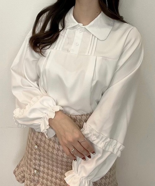 titty&Co. PETIT by poyo(ティティーアンドコープティバイポヨ)の「【titty&Co.PETIT Produce by POYO】フリルスリーブブラウス(シャツ/ブラウス・レディース・ホワイト・FREE)」の7枚目の写真