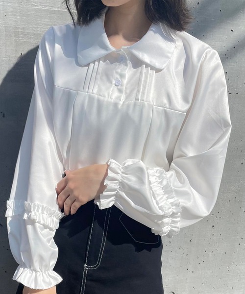 titty&Co. PETIT by poyo(ティティーアンドコープティバイポヨ)の「【titty&Co.PETIT Produce by POYO】フリルスリーブブラウス(シャツ/ブラウス・レディース・ホワイト・FREE)」の11枚目の写真