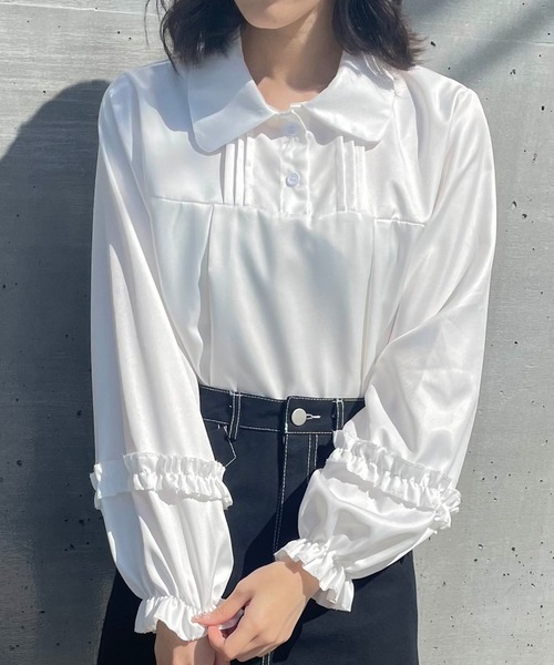 titty&Co. PETIT by poyo(ティティーアンドコープティバイポヨ)の「【titty&Co.PETIT Produce by POYO】フリルスリーブブラウス(シャツ/ブラウス・レディース・ホワイト・FREE)」の12枚目の写真