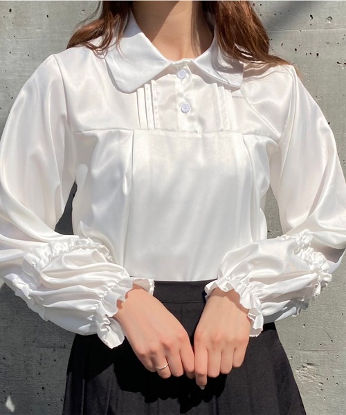 titty&Co. PETIT by poyo(ティティーアンドコープティバイポヨ)の「【titty&Co.PETIT Produce by POYO】フリルスリーブブラウス(シャツ/ブラウス・レディース・ホワイト・FREE)」の14枚目の写真
