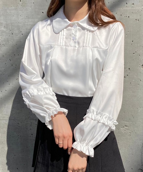 titty&Co. PETIT by poyo(ティティーアンドコープティバイポヨ)の「【titty&Co.PETIT Produce by POYO】フリルスリーブブラウス(シャツ/ブラウス・レディース・ホワイト・FREE)」の15枚目の写真
