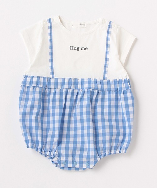 b・ROOM(ビールーム)の「カバーオール&スタイセット(チェック)(ロンパース・キッズ・オフホワイト/ベージュ/ブルーグレー・80cm/70cm)」の11枚目の写真