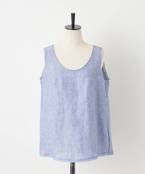 BEARDSLEY(ビアズリー)の「リネンタンク(タンクトップ・レディース・ブラック/ブルー/ホワイト・FREE)」の1枚目の写真