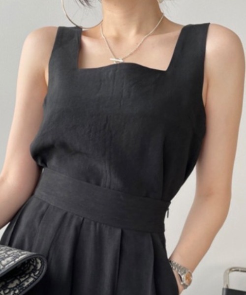 Chaco closet(チャコ クローゼット)の「【セットアップ】ウエストタックパンツ&ノースリーブブラウスセット(セットアップ・レディース・ブラック/ベージュ/グレー/アイボリー・FREE)」の16枚目の写真