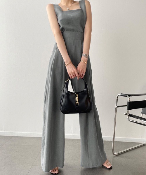 Chaco closet(チャコ クローゼット)の「【セットアップ】ウエストタックパンツ&ノースリーブブラウスセット(セットアップ・レディース・ブラック/ベージュ/グレー/アイボリー・FREE)」の21枚目の写真