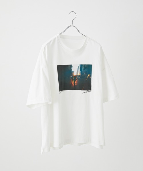 JUNRED（ジュンレッド）の「フォトプリントTシャツ（Tシャツ/カットソー・メンズ・ホワイト/パープル/ブルー・S/M/L）」の4枚目の写真