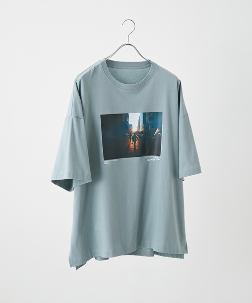 JUNRED（ジュンレッド）の「フォトプリントTシャツ（Tシャツ/カットソー・メンズ・ホワイト/パープル/ブルー・S/M/L）」の6枚目の写真