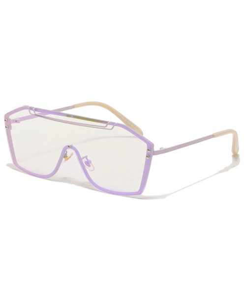 atmos pink(アトモスピンク)の「atmos pink カラーシールドサングラス(サングラス・レディース・ライム/パープル・FREE)」の2枚目の写真
