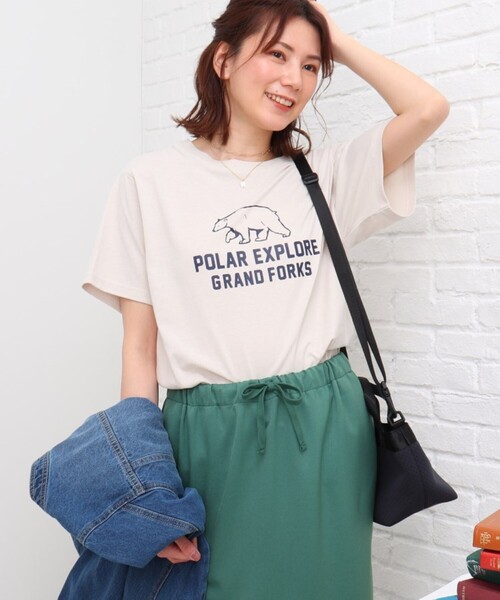 SHOO・LA・RUE(シューラルー)の「◆【S-L】アニマルプリントTシャツ(Tシャツ/カットソー・レディース・ブルー/アイボリー・03/01/02)」の2枚目の写真