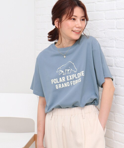 SHOO・LA・RUE(シューラルー)の「◆【S-L】アニマルプリントTシャツ(Tシャツ/カットソー・レディース・ブルー/アイボリー・03/01/02)」の17枚目の写真