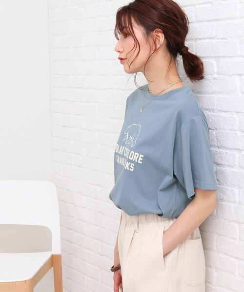 SHOO・LA・RUE(シューラルー)の「◆【S-L】アニマルプリントTシャツ(Tシャツ/カットソー・レディース・ブルー/アイボリー・03/01/02)」の18枚目の写真