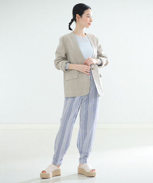 Demi-Luxe BEAMS（デミルクス ビームス）の「Demi-Luxe BEAMS / サッカー タブ付き パンツ（その他パンツ・レディース・ブラック/その他/レッド・38/36）」の8枚目の写真