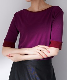 Solace | Uネック配色リンガーT／前後2WAY(Tシャツ/カットソー)