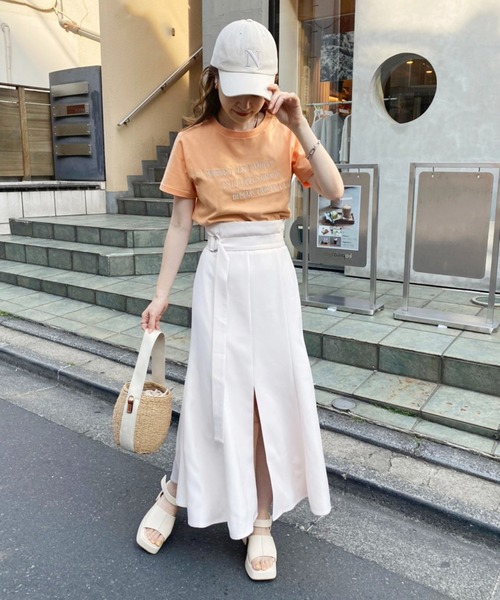 one after another NICE CLAUP(ワンアフターアナザーナイスクラップ)の「ロゴ刺しゅうTee(Tシャツ/カットソー・レディース・ホワイト/ピンク/オレンジ/ブルー/スミクロ・FREE)」の22枚目の写真