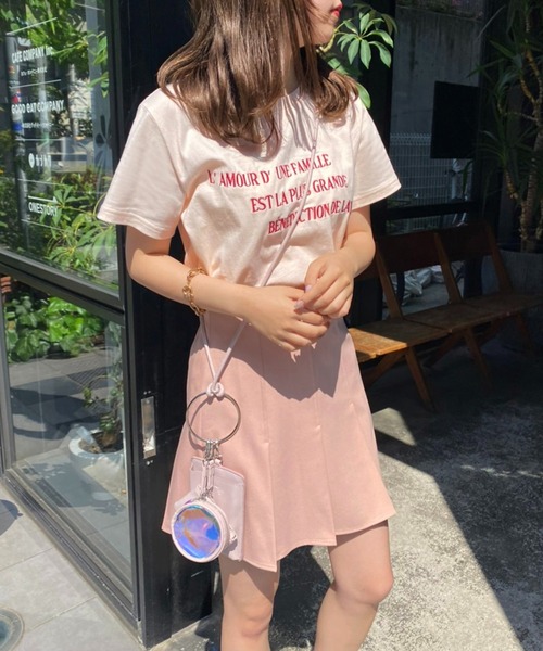 one after another NICE CLAUP(ワンアフターアナザーナイスクラップ)の「ロゴ刺しゅうTee(Tシャツ/カットソー・レディース・ホワイト/ピンク/オレンジ/ブルー/スミクロ・FREE)」の11枚目の写真