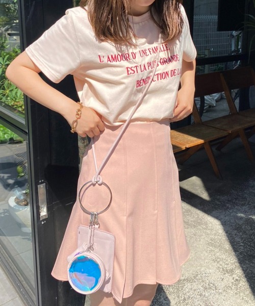 one after another NICE CLAUP(ワンアフターアナザーナイスクラップ)の「ロゴ刺しゅうTee(Tシャツ/カットソー・レディース・ホワイト/ピンク/オレンジ/ブルー/スミクロ・FREE)」の6枚目の写真