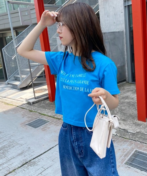 one after another NICE CLAUP(ワンアフターアナザーナイスクラップ)の「ロゴ刺しゅうTee(Tシャツ/カットソー・レディース・ホワイト/ピンク/オレンジ/ブルー/スミクロ・FREE)」の19枚目の写真
