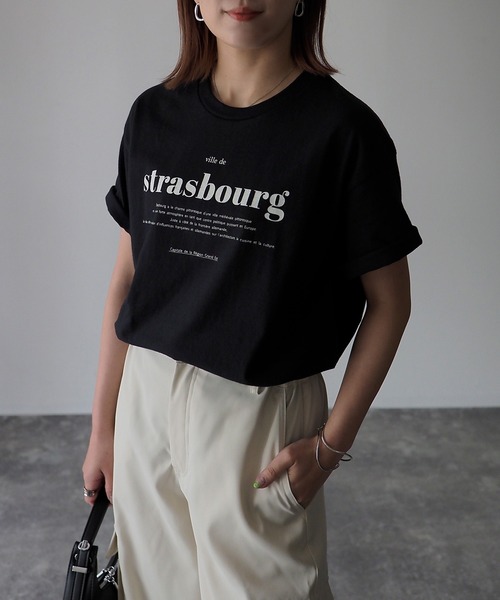 Riberry(リベリー)の「GILDAN strasbourgプリントTシャツ(Tシャツ/カットソー・レディース・ホワイト×レッド/ホワイト×グリーン/ネイビー/ホワイト×ブラック/ブラック/マルーン/チャコールグレー/オリーブ/グレー系・MEDIUM)」の16枚目の写真