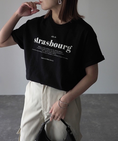 Riberry(リベリー)の「GILDAN strasbourgプリントTシャツ(Tシャツ/カットソー・レディース・ホワイト×レッド/ホワイト×グリーン/ネイビー/ホワイト×ブラック/ブラック/マルーン/チャコールグレー/オリーブ/グレー系・MEDIUM)」の14枚目の写真