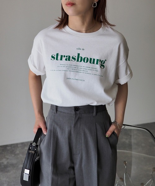 Riberry(リベリー)の「GILDAN strasbourgプリントTシャツ(Tシャツ/カットソー・レディース・ホワイト×レッド/ホワイト×グリーン/ネイビー/ホワイト×ブラック/ブラック/マルーン/チャコールグレー/オリーブ/グレー系・MEDIUM)」の12枚目の写真