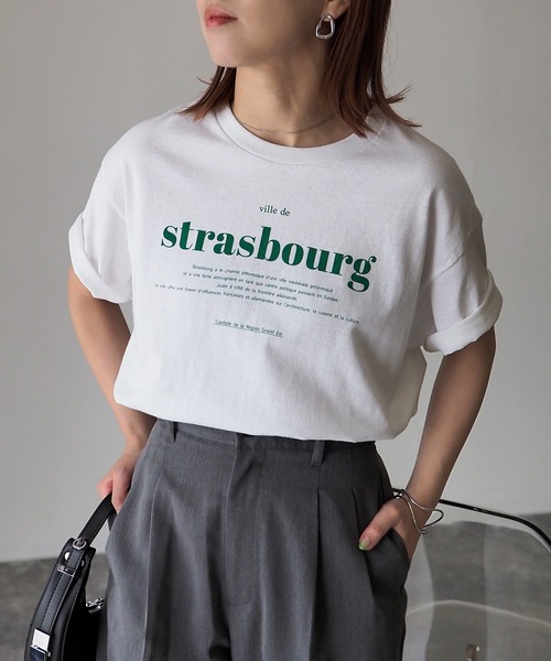 Riberry(リベリー)の「GILDAN strasbourgプリントTシャツ(Tシャツ/カットソー・レディース・ホワイト×レッド/ホワイト×グリーン/ネイビー/ホワイト×ブラック/ブラック/マルーン/チャコールグレー/オリーブ/グレー系・MEDIUM)」の11枚目の写真