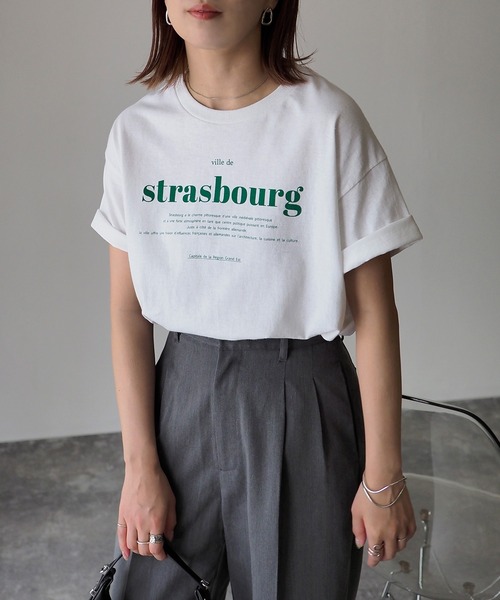 Riberry(リベリー)の「GILDAN strasbourgプリントTシャツ(Tシャツ/カットソー・レディース・ホワイト×レッド/ホワイト×グリーン/ネイビー/ホワイト×ブラック/ブラック/マルーン/チャコールグレー/オリーブ/グレー系・MEDIUM)」の22枚目の写真