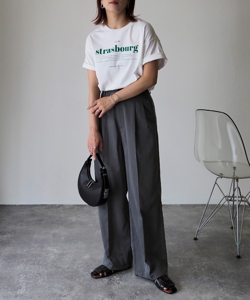 Riberry(リベリー)の「GILDAN strasbourgプリントTシャツ(Tシャツ/カットソー・レディース・ホワイト×レッド/ホワイト×グリーン/ネイビー/ホワイト×ブラック/ブラック/マルーン/チャコールグレー/オリーブ/グレー系・MEDIUM)」の19枚目の写真