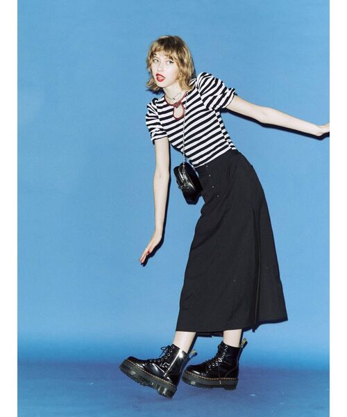 jouetie（ジュエティ）の「パイピングパワショルテレコトップス（Tシャツ/カットソー・レディース・ブラック/ベージュ/パープル/オフホワイト/オレンジ・MEDIUM）」の15枚目の写真