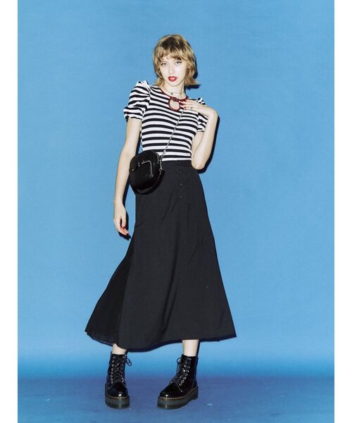 jouetie（ジュエティ）の「パイピングパワショルテレコトップス（Tシャツ/カットソー・レディース・ブラック/ベージュ/パープル/オフホワイト/オレンジ・MEDIUM）」の16枚目の写真