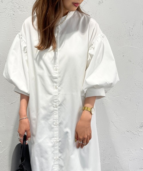 apres jour mignon（アプレジュールミニョン）の「クレリックシャツワンピース【ZOZOTOWN限定アイテム】（ワンピース・レディース・ブラック/ネイビー/オフホワイト/イエロー/ブルー系その他・X-LARGE/フリー）」の6枚目の写真