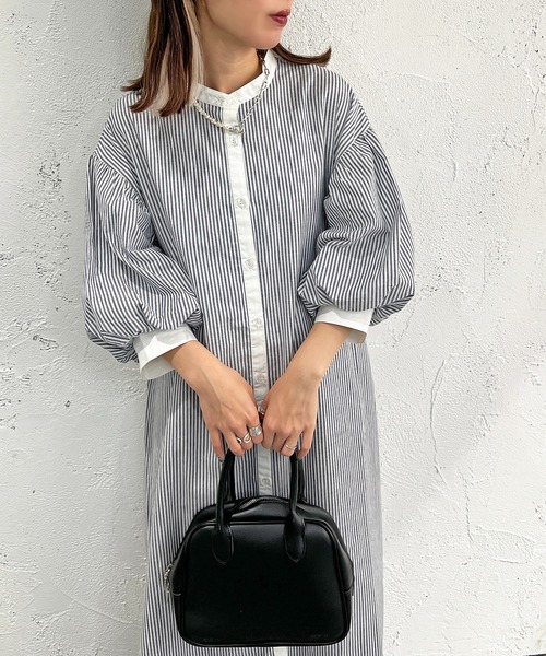 apres jour mignon（アプレジュールミニョン）の「クレリックシャツワンピース【ZOZOTOWN限定アイテム】（ワンピース・レディース・ブラック/ネイビー/オフホワイト/イエロー/ブルー系その他・X-LARGE/フリー）」の19枚目の写真