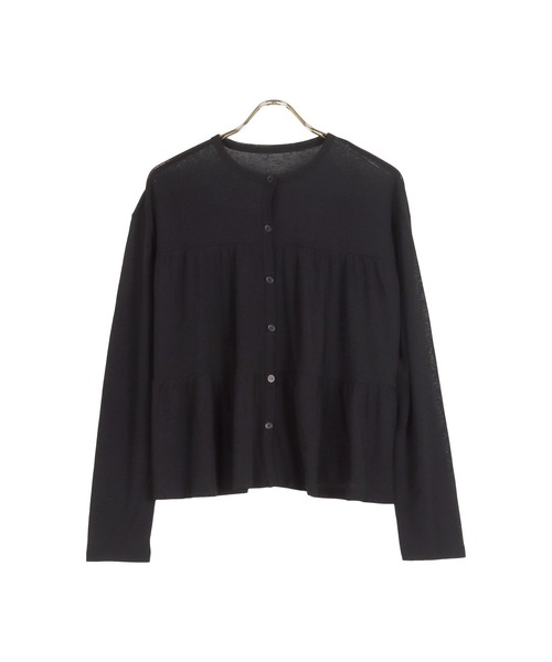 KOBE LETTUCE(コウベレタス)の「ティアードシアーニットソーカーディガン(カーディガン/ボレロ・レディース・ブラック/オフホワイト/ライトパープル/ベビーピンク/レモンイエロー・FREE)」の1枚目の写真