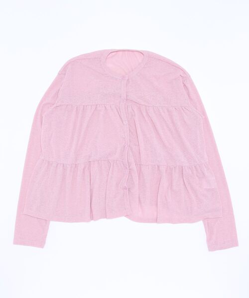 KOBE LETTUCE(コウベレタス)の「ティアードシアーニットソーカーディガン(カーディガン/ボレロ・レディース・ブラック/オフホワイト/ライトパープル/ベビーピンク/レモンイエロー・FREE)」の18枚目の写真