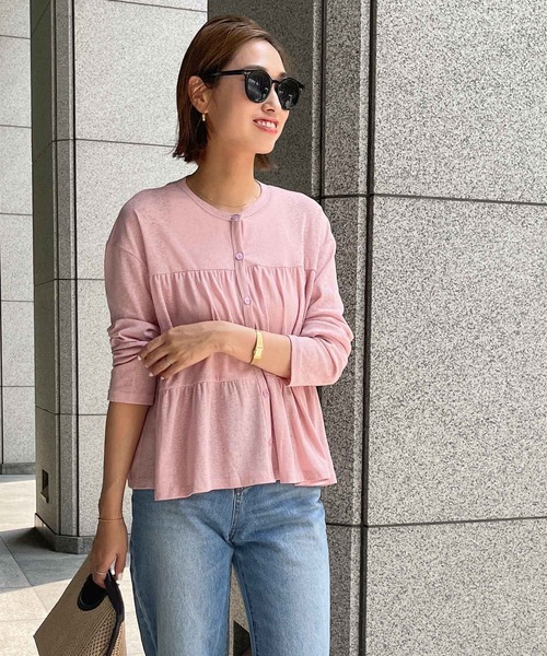 KOBE LETTUCE(コウベレタス)の「ティアードシアーニットソーカーディガン(カーディガン/ボレロ・レディース・ブラック/オフホワイト/ライトパープル/ベビーピンク/レモンイエロー・FREE)」の8枚目の写真