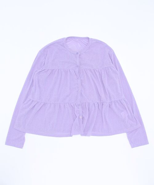 KOBE LETTUCE(コウベレタス)の「ティアードシアーニットソーカーディガン(カーディガン/ボレロ・レディース・ブラック/オフホワイト/ライトパープル/ベビーピンク/レモンイエロー・FREE)」の22枚目の写真