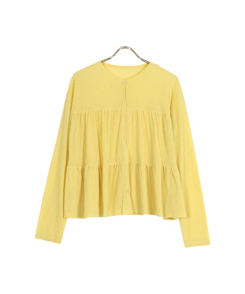 KOBE LETTUCE(コウベレタス)の「ティアードシアーニットソーカーディガン(カーディガン/ボレロ・レディース・ブラック/オフホワイト/ライトパープル/ベビーピンク/レモンイエロー・FREE)」の16枚目の写真