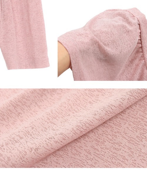 KOBE LETTUCE(コウベレタス)の「ティアードシアーニットソーカーディガン(カーディガン/ボレロ・レディース・ブラック/オフホワイト/ライトパープル/ベビーピンク/レモンイエロー・FREE)」の13枚目の写真