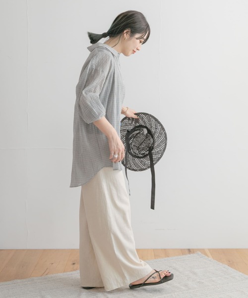 ITEMS URBANRESEARCH（アイテムズ アーバンリサーチ）の「チェックシアーオーバーシャツ（シャツ/ブラウス・レディース・ホワイト/ネイビー/グリーン・FREE）」の20枚目の写真