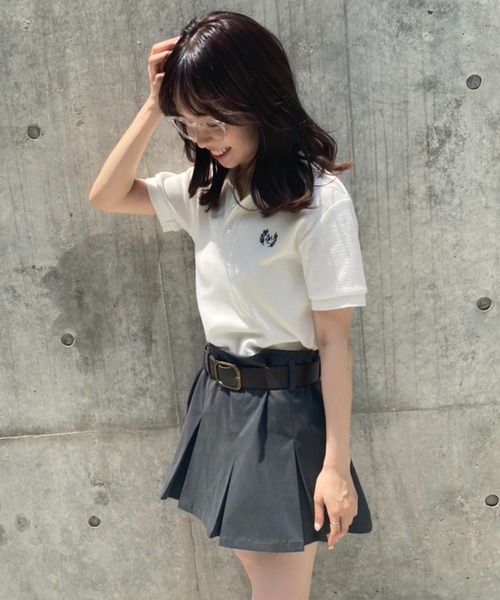 one after another NICE CLAUP(ワンアフターアナザーナイスクラップ)の「ベルト付きローライズプリーツスカート(スカート・レディース・ベージュ/ネイビー/スミクロ・FREE)」の19枚目の写真