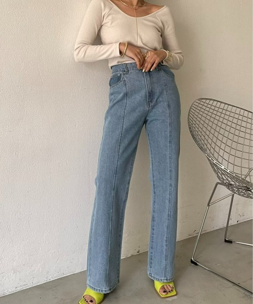 AIC.（エーアイシー）の「パッド付きバックオープンリブトップス（Tシャツ/カットソー・レディース・ブラック/ホワイト系・FREE）」の13枚目の写真