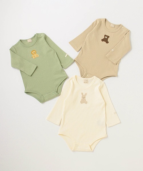 petit main（プティマイン）の「【弱酸性】アニマル刺しゅうロンパース（ロンパース・キッズ・アイボリー/ライトベージュ/ライトグリーン・80ｃｍ/70cm）」の13枚目の写真